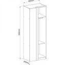 Ver imagem 6 de Guarda Roupa de Canto Reto 1 Porta Elegance Cinza/Níquel