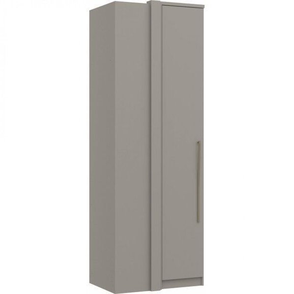 Guarda Roupa de Canto Reto 1 Porta Elegance Cinza/Níquel Guarda Roupa de Canto Reto 1 Porta Elegance Cinza/Níquel