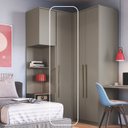 Ver imagem 5 de Guarda Roupa de Canto Reto 1 Porta Elegance Cinza/Níquel