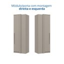 Ver imagem 4 de Guarda Roupa de Canto Reto 1 Porta Elegance Cinza/Níquel