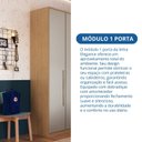 Ver imagem 7 de Módulo de Guarda Roupa 1 Porta Elegance Bege/Angelin/Níquel