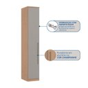 Ver imagem 3 de Módulo de Guarda Roupa 1 Porta Elegance Bege/Angelin/Níquel