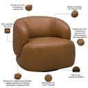 Ver imagem 3 de Kit 02 Poltronas Decorativas Giratória Orgânica Sala Living Begur L06 Couro Caramelo - Lyam Decor