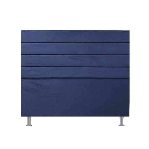 Cabeceira Paris Box Solteiro 90cm - Suede Azul Marinho