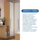 Ver imagem 6 de Módulo de Guarda Roupa 1 Porta Elegance Cinza/Angelin/Blanc