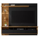 Ver imagem 1 de Painel Bancada Suspensa Para TV Até 60 Polegadas Trend Preto Fosco/Cinamomo/Ripado - Bechara