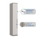 Ver imagem 3 de Módulo de Guarda Roupa 1 Porta Elegance Cinza/Niquel/Blanc