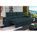 Ver imagem 1 de Sofá Oscar Plus 2,30m Retrátil/reclinável Suede Petróleo - Xflex