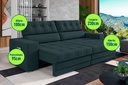 Ver imagem 2 de Sofá Oscar Plus 2,30m Retrátil e Reclinável Suede Petróleo - Xflex