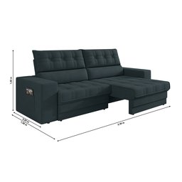 Sofá Oscar Plus 2,30m Retrátil/reclinável Suede Petróleo - Xflex - 4
