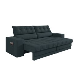 Sofá Oscar Plus 2,30m Retrátil/reclinável Suede Petróleo - Xflex - 3