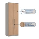 Ver imagem 4 de Módulo de Guarda Roupa 2 Portas 2 Gavetas Elegance Cinza/Níquel/Angelin