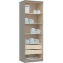 Ver imagem 3 de Módulo de Guarda Roupa 2 Portas 2 Gavetas Elegance Cinza/Niquel/Blanc