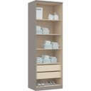 Ver imagem 2 de Módulo de Guarda Roupa 2 Portas 2 Gavetas Elegance Cinza/Níquel