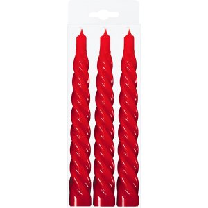 Kit 3 Vela Decoração Natalina Vermelha Torcida 20cm