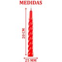 Ver imagem 2 de Kit 3 Vela Decoração Natalina Vermelha Torcida 20cm