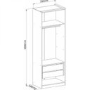 Ver imagem 4 de Módulo de Guarda Roupa 2 Portas 2 Gavetas com Cabideiro Elegance Bege/Angelin/Blanc