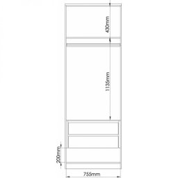 Módulo de Guarda Roupa 2 Portas 2 Gavetas com Cabideiro Elegance  - 6