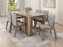 Ver imagem 1 de Conjunto de Mesa com 6 Cadeiras Opera Marrom/Carvalho/Fendi