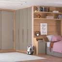 Ver imagem 3 de Módulo de Guarda Roupa 2 Portas 2 Gavetas com Cabideiro Elegance Cinza/Angelin/Níquel