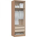 Ver imagem 3 de Módulo de Guarda Roupa 2 Portas 2 Gavetas com Cabideiro Elegance Cinza/Angelin/Níquel