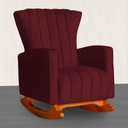 Ver imagem 2 de Poltrona Balanço C/ Puff Melinda Suede Vermelho Bordo - Lm Decor