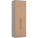 Ver imagem 2 de Módulo de Guarda Roupa 2 Portas 2 Gavetas com Cabideiro Elegance Cinza/Níquel/Angelin