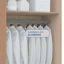 Ver imagem 7 de Módulo de Guarda Roupa 2 Portas 2 Gavetas com Cabideiro Elegance Cinza/Níquel/Angelin