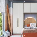 Ver mais imagens de Módulo de Guarda-Roupa 2 Portas 2 Gavetas com Cabideiro Elegance Cinza/Niquel/Blanc