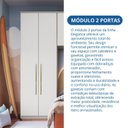 Ver imagem 7 de Módulo de Guarda-Roupa 2 Portas 2 Gavetas com Cabideiro Elegance Cinza/Niquel/Blanc