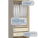 Ver imagem 5 de Módulo de Guarda Roupa 2 Portas 2 Gavetas com Cabideiro Elegance Cinza/Níquel