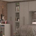 Ver imagem 3 de Módulo de Guarda Roupa 2 Portas 2 Gavetas com Cabideiro Elegance Cinza/Níquel