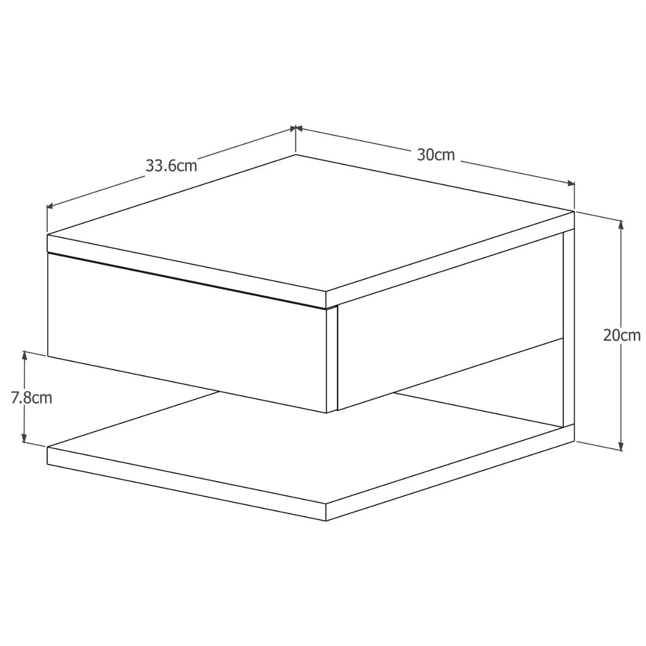 Mesa de Cabeceira Suspenso Flórida Off White / Freijó - Comprar Moveis em Casa - 3