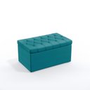 Ver imagem 3 de Kit Cabeceira Estofada Decorativa Box Dama 90 Para Cama de Solteiro e Calçadeira Sagitarius Sued Azu