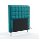 Ver imagem 2 de Kit Cabeceira Estofada Decorativa Box Dama 90 Para Cama de Solteiro e Calçadeira Sagitarius Sued Azu