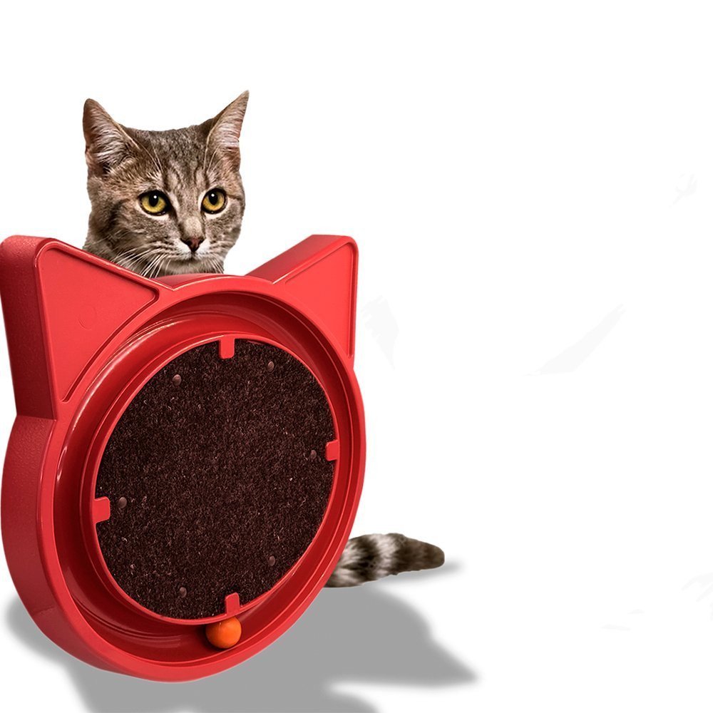 Arranhador para Gatos com Bolinha Interativa Antistress - Vermelho - 6
