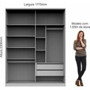 Ver imagem 4 de Módulo de Guarda Roupa 2 Portas 2 Gavetas Espelhado Elegance Bege/Angelin/Blanc