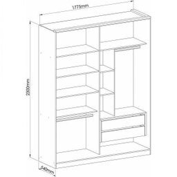 Módulo de Guarda Roupa 2 Portas 2 Gavetas Espelhado Elegance  - 5