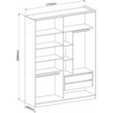Ver imagem 5 de Módulo de Guarda Roupa 2 Portas 2 Gavetas Espelhado Elegance Bege/Angelin/Blanc