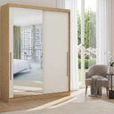 Ver imagem 1 de Módulo de Guarda Roupa 2 Portas 2 Gavetas Espelhado Elegance Bege/Angelin/Blanc