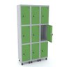 ROUPEIRO DE AÇO 3M 09 PORTAS FECHADURA PANDIN - CINZA/VERDE GRF 503/9 DI - 1