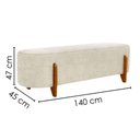 Ver imagem 3 de Puff Recamier Organico Imperial 140 cm Linho Bege Impo