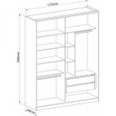 Ver imagem 5 de Módulo de Guarda Roupa 2 Portas 2 Gavetas Espelhado Elegance