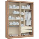 Ver imagem 3 de Módulo de Guarda Roupa 2 Portas 2 Gavetas Espelhado Elegance Bege/Angelin/Níquel