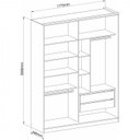 Ver imagem 5 de Módulo de Guarda Roupa 2 Portas 2 Gavetas Espelhado Elegance Bege/Angelin/Níquel