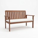 Ver imagem 2 de Banco Madeira Maciça com Encosto e Almofada para Jardim e Varanda Marrom Havelock