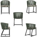 Ver imagem 5 de Mesa com 4 Cadeiras de Jantar Roma 100cm e Noronha em Aluminío Preto Corda Nautica Estofado 6 Trama