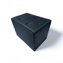 Ver imagem 1 de Puff Baú C- Botão Banqueta Suede Organizar Decorar 55cm Preto