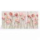 Ver imagem 1 de Kit 3 Quadros Retangulares - Tulipas Rosas (pintura)