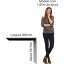 Ver imagem 3 de Escrivaninha Mesa Escritório Reta Office Elegance 90cm Níquel Cinza